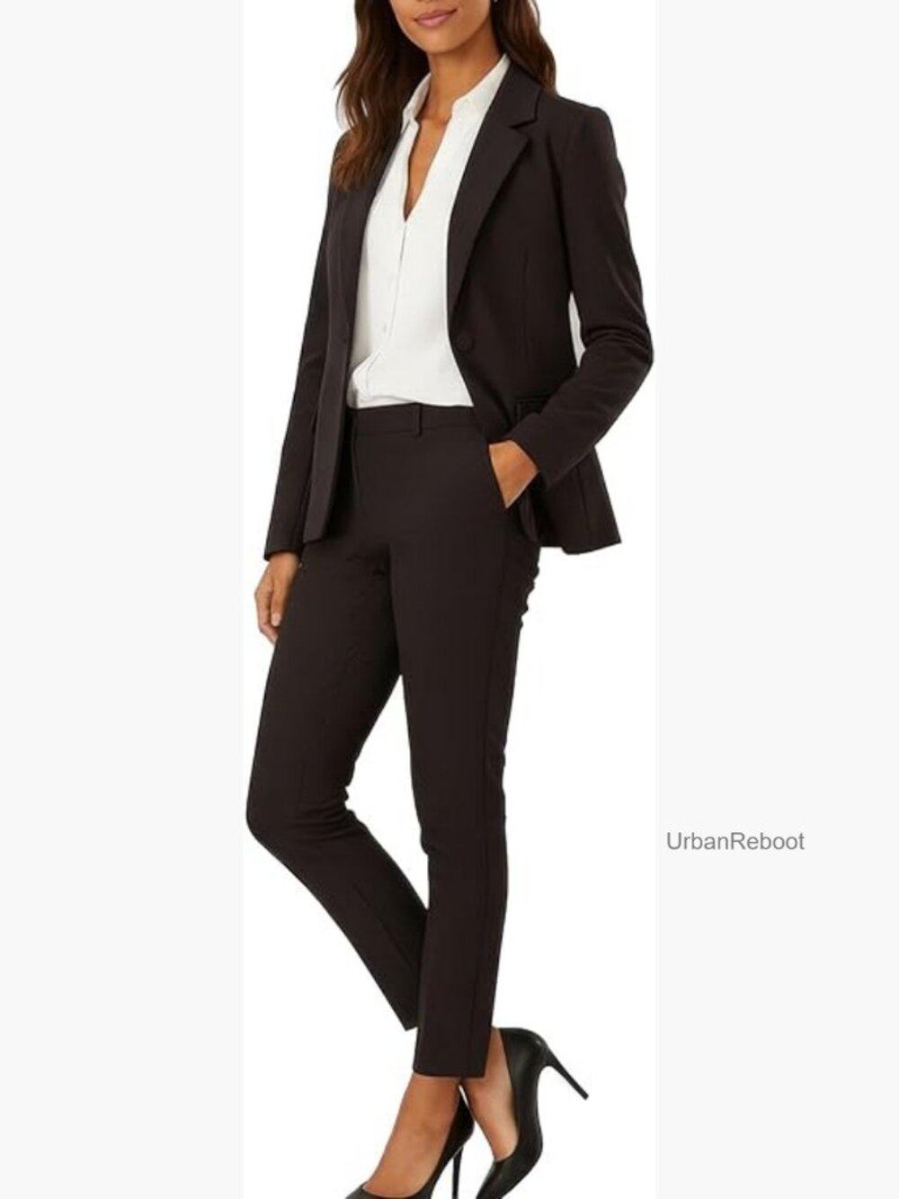 Two Piece Suit Set - Business Blazer and Pants Pant Suit Office Work